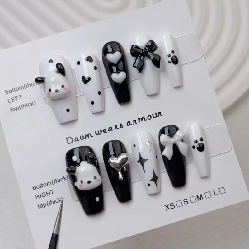 

Sanrio Kawali Pochacco False Nail Nail Patch Nail Enhancement Mid Length Version Sweet Cool Versatile Cartoon Holiday Girls Gift