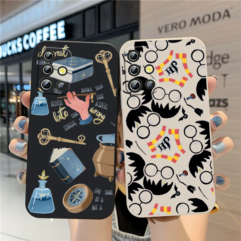 

Harrys Potter Cute For Samsung A04 A71 A51 A42 A41 A31 A32 A21S A12 A11 A01 A02 4G 5G Liquid Rope Phone Case