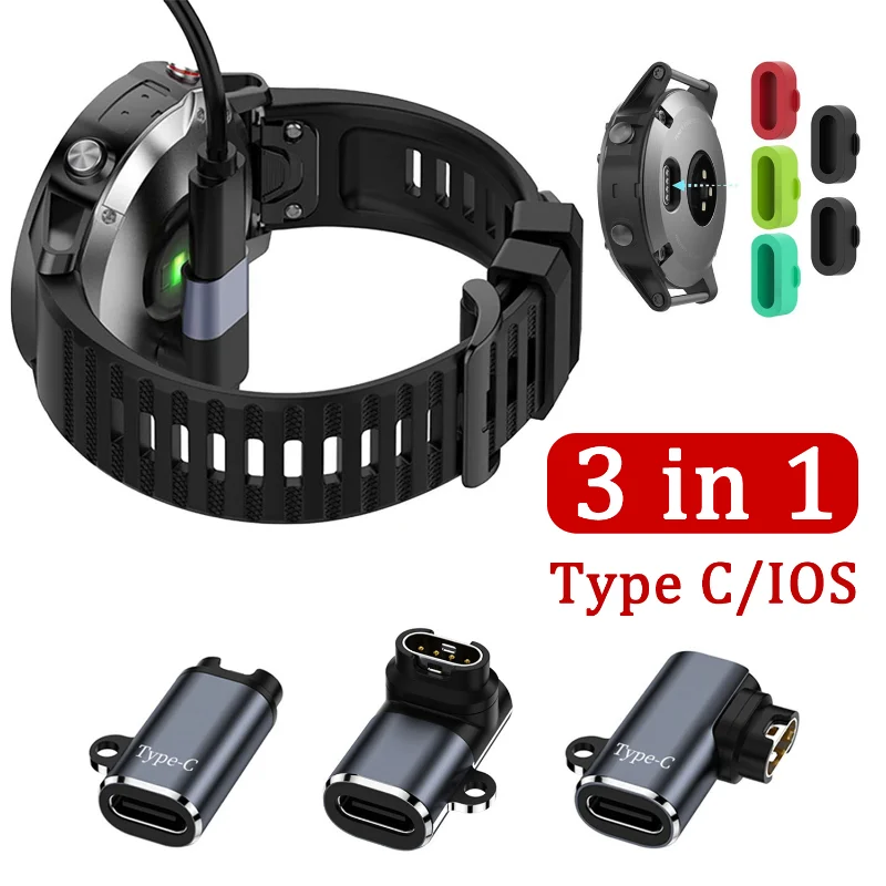 

Type C IOS Charger Adapter for Garmin Fenix 7 7S 7X 6 6S 6X Forerunner 255 955 945 745 USB Charging Cable for Garmin Watch