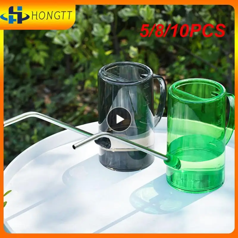 

5/8/10PCS Stainless Steel Long Mouth Gardening Watering Can Irrigation Watering Kettle Household Detachable 1500ml Water Cans