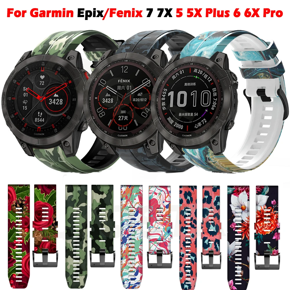 

Ремешок силиконовый для наручных часов Garmin Fenix 7X 7 6 6X Pro 5 Plus