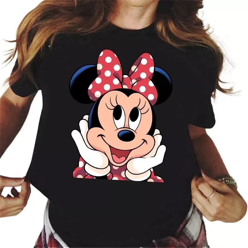 

NEW IN 100% Cotton T-shirt Cartoon Print Ladies Clothes Cute T Shirts Summer Short Sleeve Tops Free Shipping