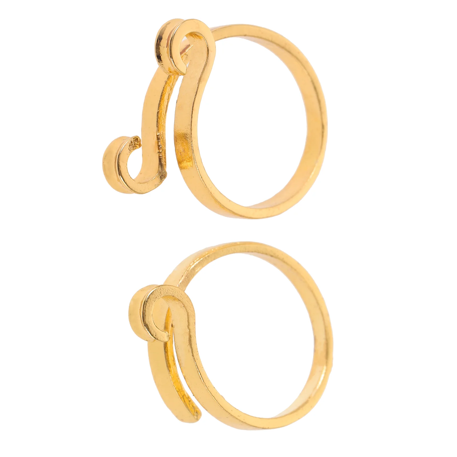 

2 Pcs Knitted Crochet Sewing Tool Knitting Ring Single Head Rings Alloy Ornament
