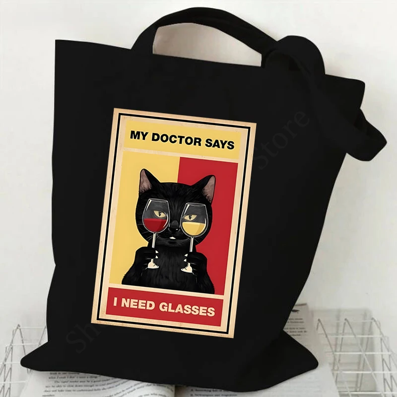 Сумка-тоут с рисунком кошки для женщин и мужчин модная холщовая уличная