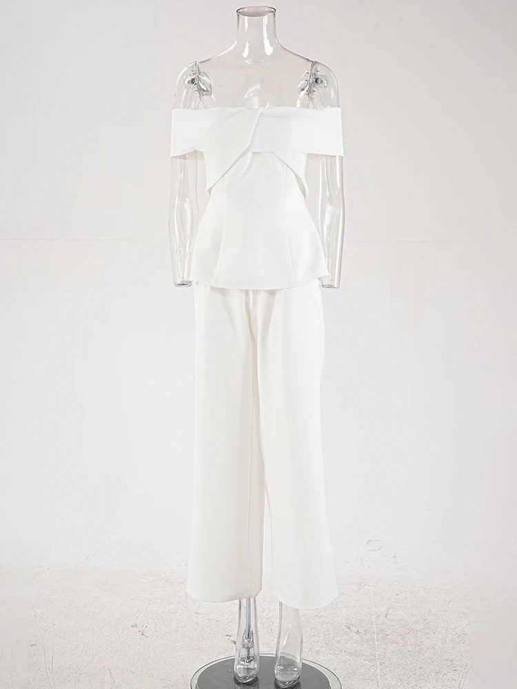 Женский комплект из 2 предметов DEAT однотонный лоскутный топ с вырезом лодочкой и