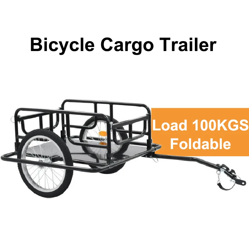 Foldable Bicycle Cargo Trailer Outdoor Riding Rear Mounted Cargo Truck Bucket Bike Traction Vehicle Pet Trailer