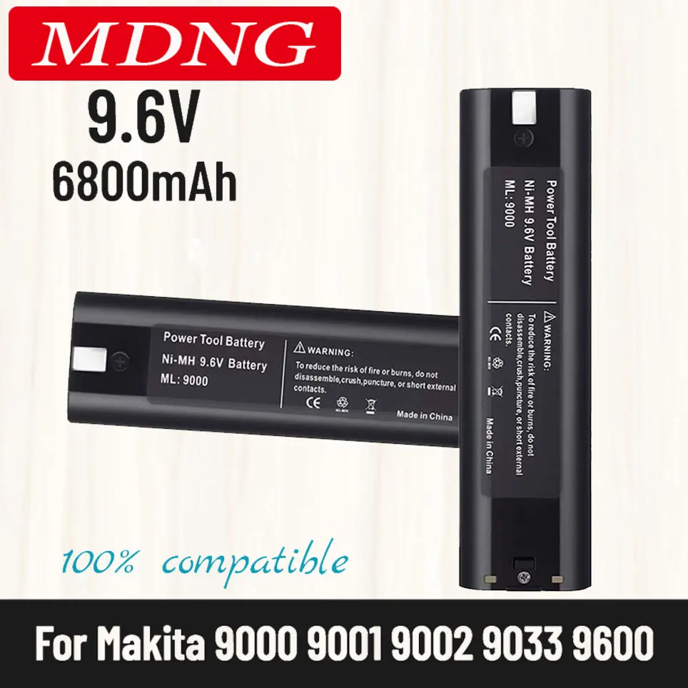 

9.6V 6.8Ah NIMH Battery Replacement for Makita 9000 9002 9033, 6095D 6096D 6093D 6012HD DA391D 5090D 4390D 5090D 8402VD ML902