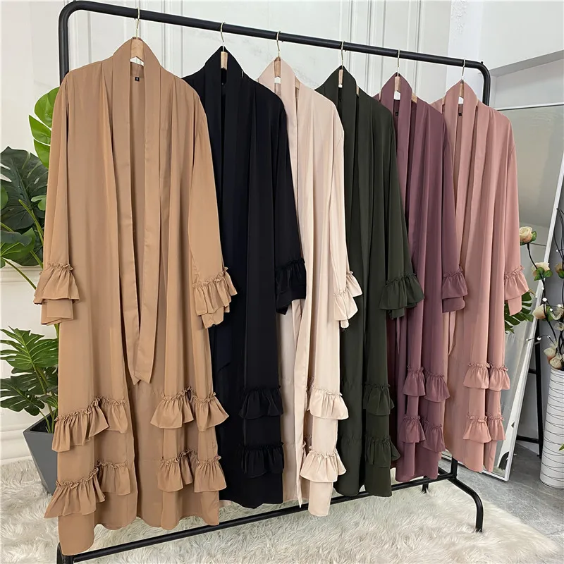 High Quality Nida Ramadan Muslim Woman Kimono Caftan Marocain  Abaya Islam Dubai African Kaftan Arabic  open abaya