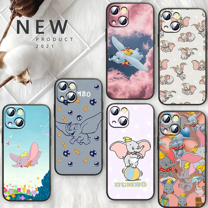 

Disney Cartoon Dumbo Art For Apple iPhone 13 12 Mini 11 XS Pro Max X XR SE 2020 8 7 6 Plus 5 Funda Capa Soft Black Phone Case