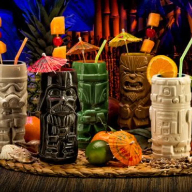 

450ml Hawaii Cocktail Cups Tiki Mugs Star-Warsed White Soldier Black Warrior Ceramics Cup Beer Beverage Wine Cups Bar Tools Gift