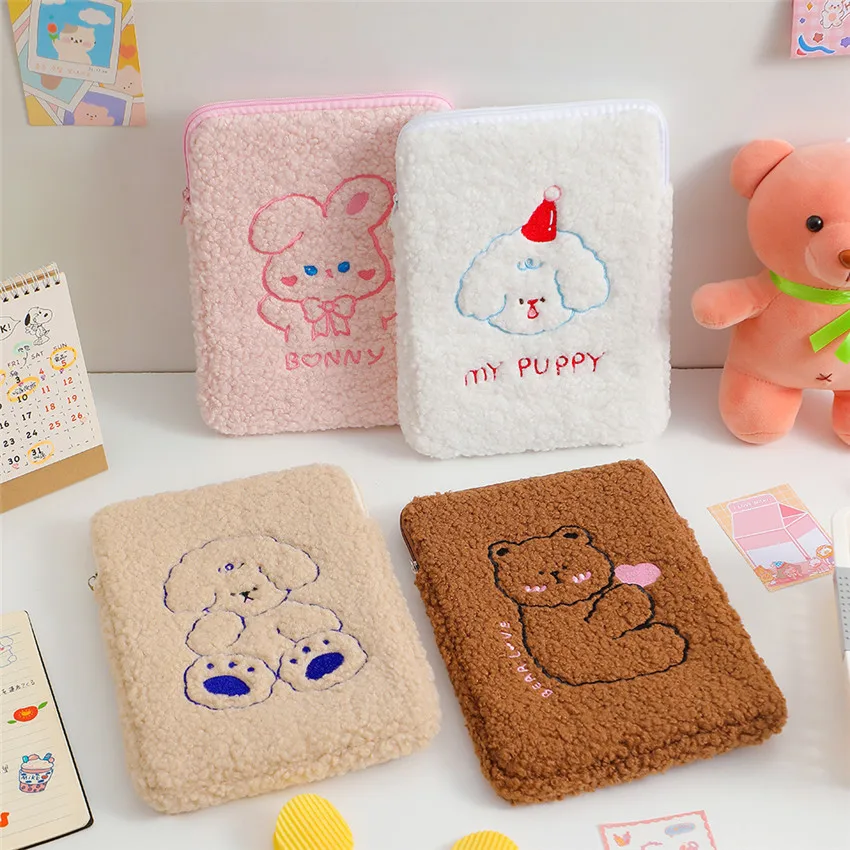 

Симпатичный Кролик плюшевая сумка для хранения IPad Pro 9,7 10,5 10,8 11 дюймов подкладка сумка для девочек мультяшный защитный чехол для ноутбука ст...