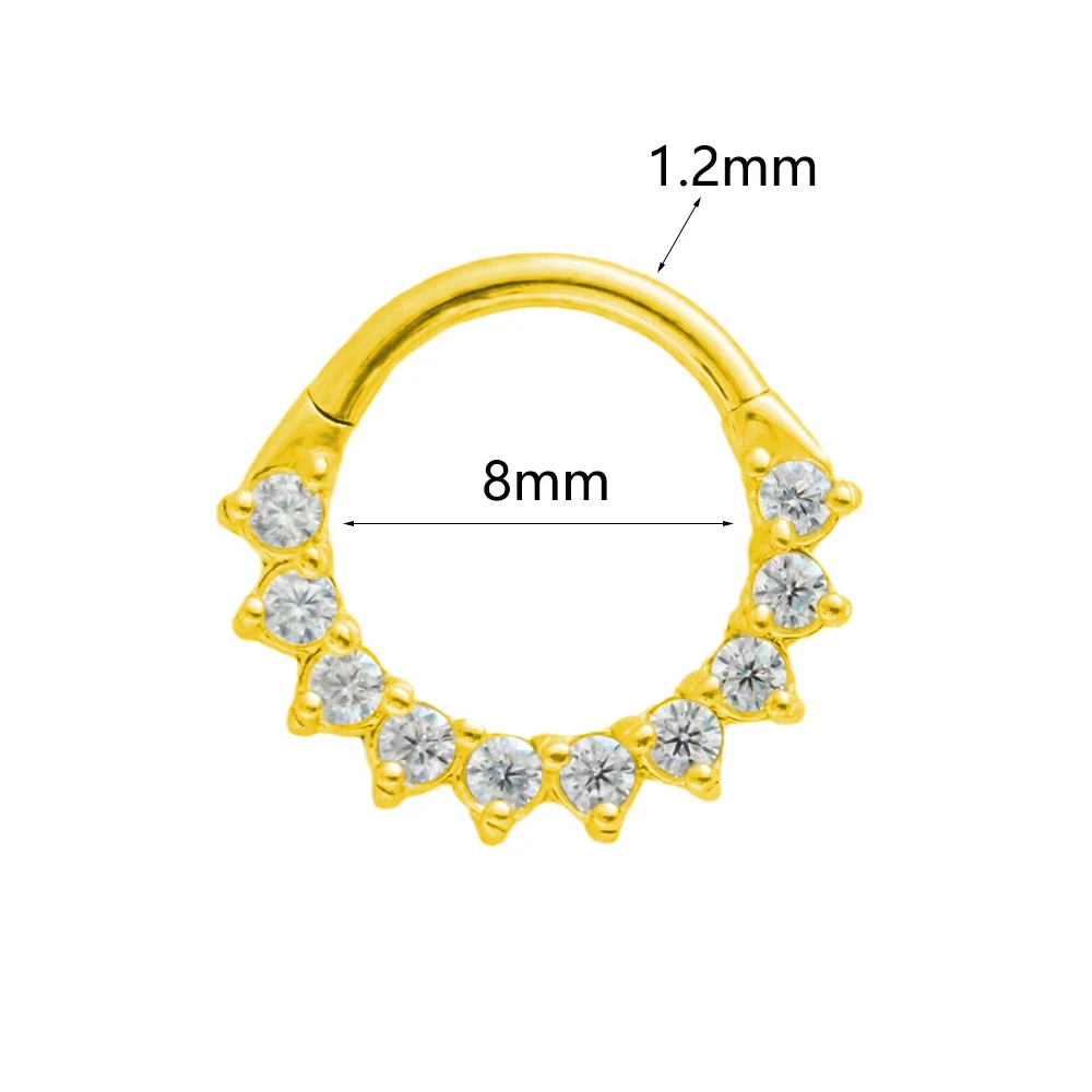 Трапециевидная перегородка 100% 316L из хирургической стали кольцо для пирсинга