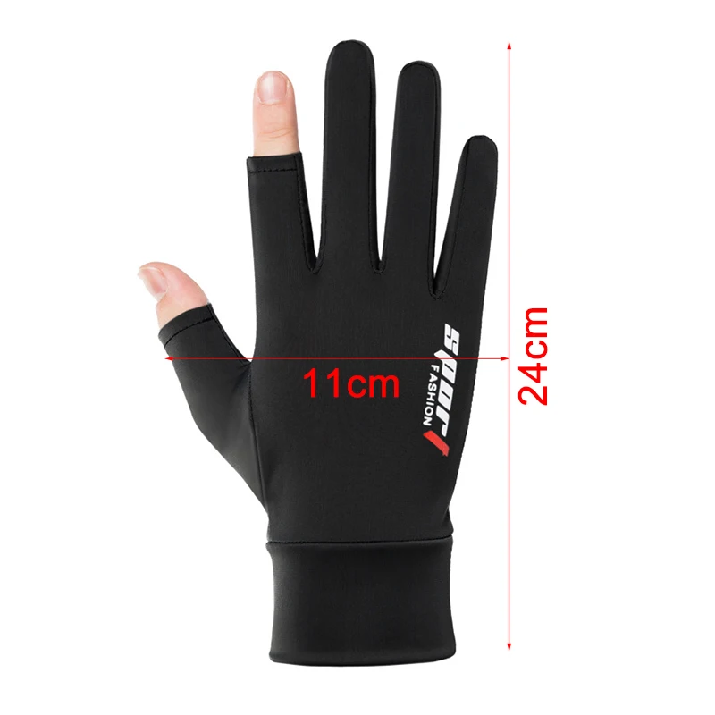 1 пара Нескользящие дышащие перчатки для ловли рыбы улицы с двумя пальцами