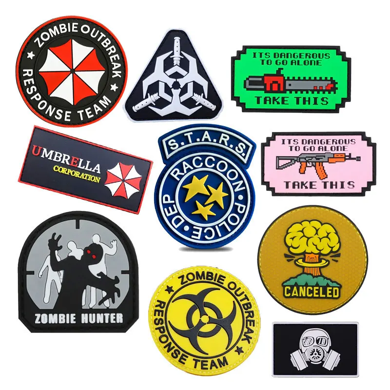 

Umbrella Armband Crisis Velcro Patch PVC Rubber Velcro DIY Decorative Badge Armband Outdoor Backpack Sticker Strip Logo