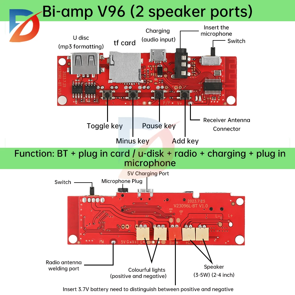 Bluetooth аудиоусилитель модуль diymore V96
