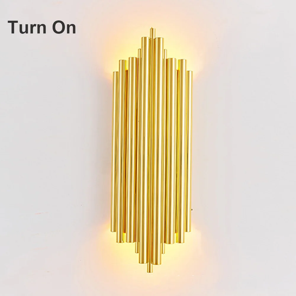 Modern Wall Light Nordic Gold Electrophoresis Gold Led Lighting Fixtures Indoor Industrial Home Dining Room Living Room Design