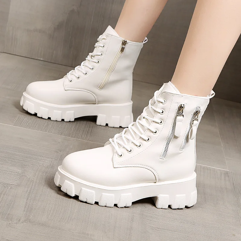 Black Boots Winter Shoes Women's Ankle Boots Platform Boots Snow Boots Women's Warm Boots Autumn Flat Boots Keep Warm Shoe 2023