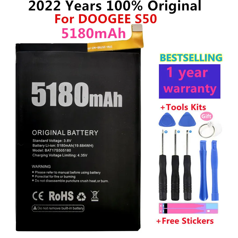 

100% Original New Genuine High Quality BAT17S505180 5180mAh Batteria For Doogee S50 Phone Battery Replacement Batteries