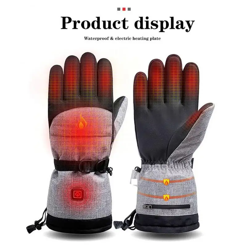 

Winter Heated Gloves Men Adjustable Temperature Motorcycle Cycling Gloves USB Electric Heating Skiing Gloves Gants Chauffants