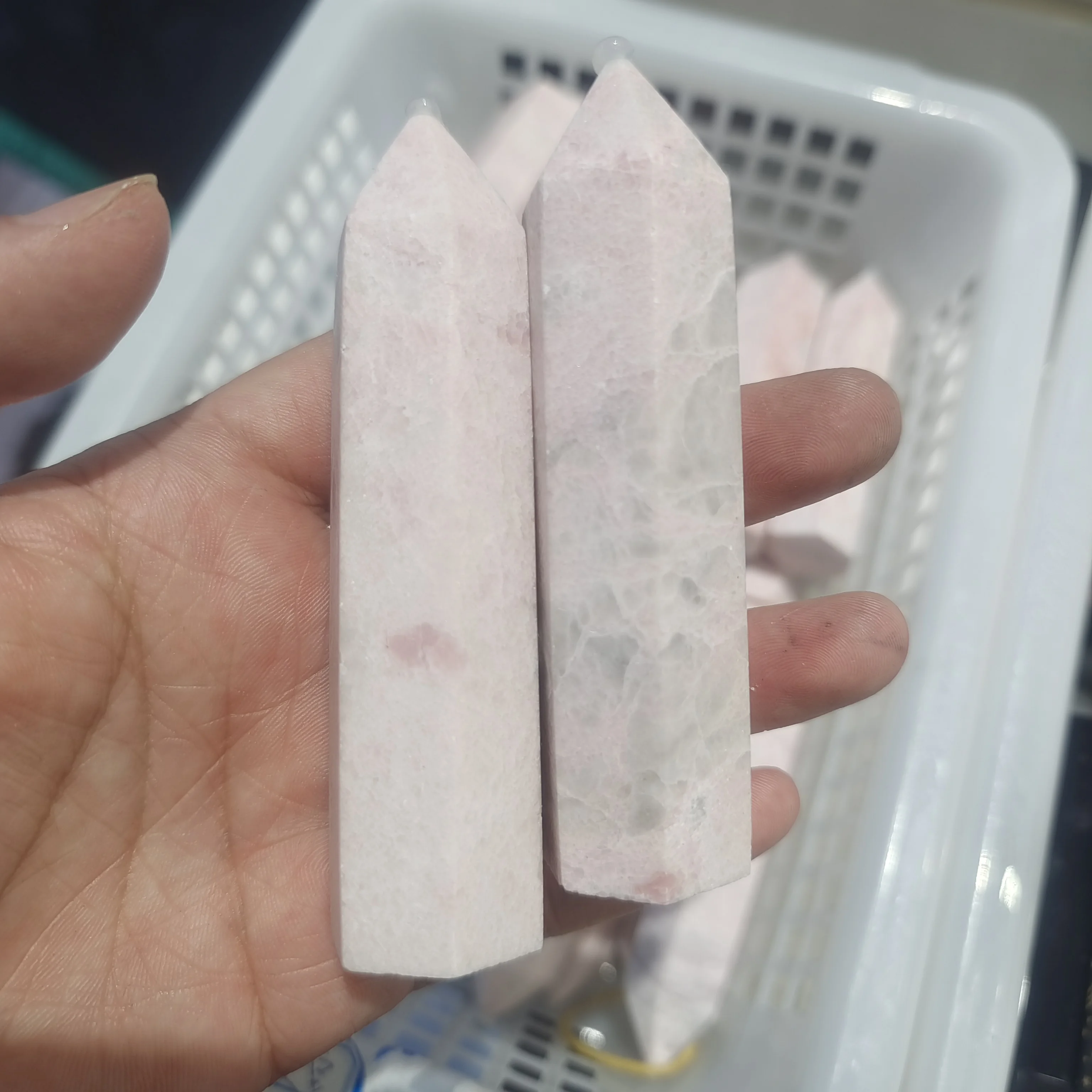 

11-13CM Crystal wand Natural pink opal quartz point gemstone tower Mineral Specimen healing