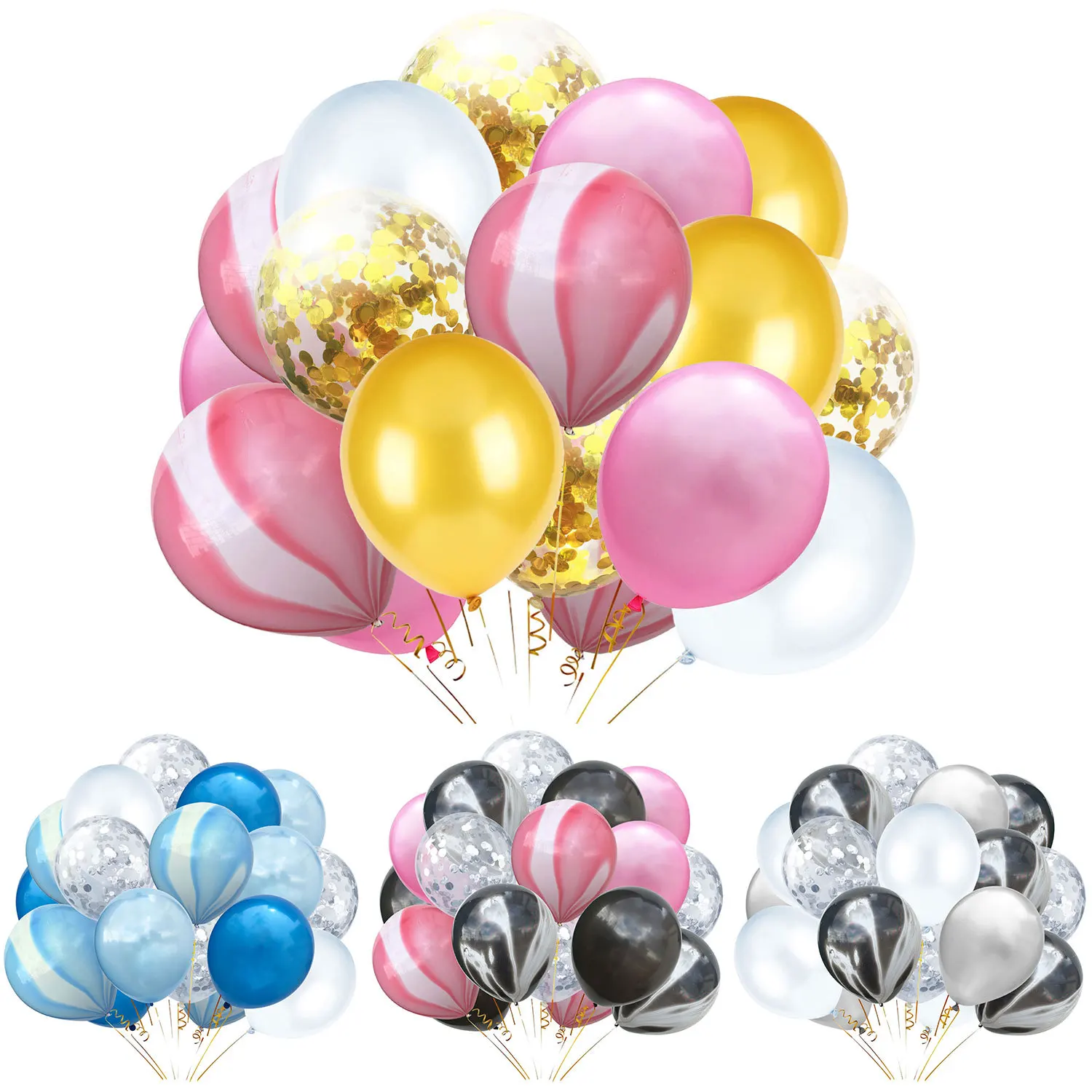 

20pcs Agate Color Balloons Gold Confetti Balloon Set Children's Birthday Party Wedding Wedding Party Decorative Balloons