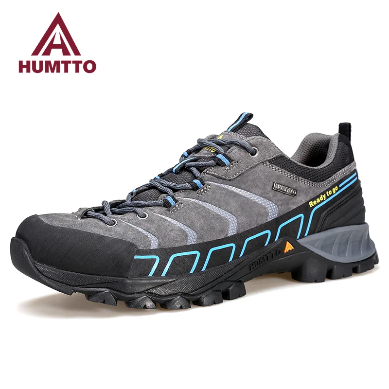 HUMTTO Trekking Shoes for Men Waterproof Climbing Hiking Shoes Mens Sports Luxury Designer Outdoor Leather Safety Sneakers Man