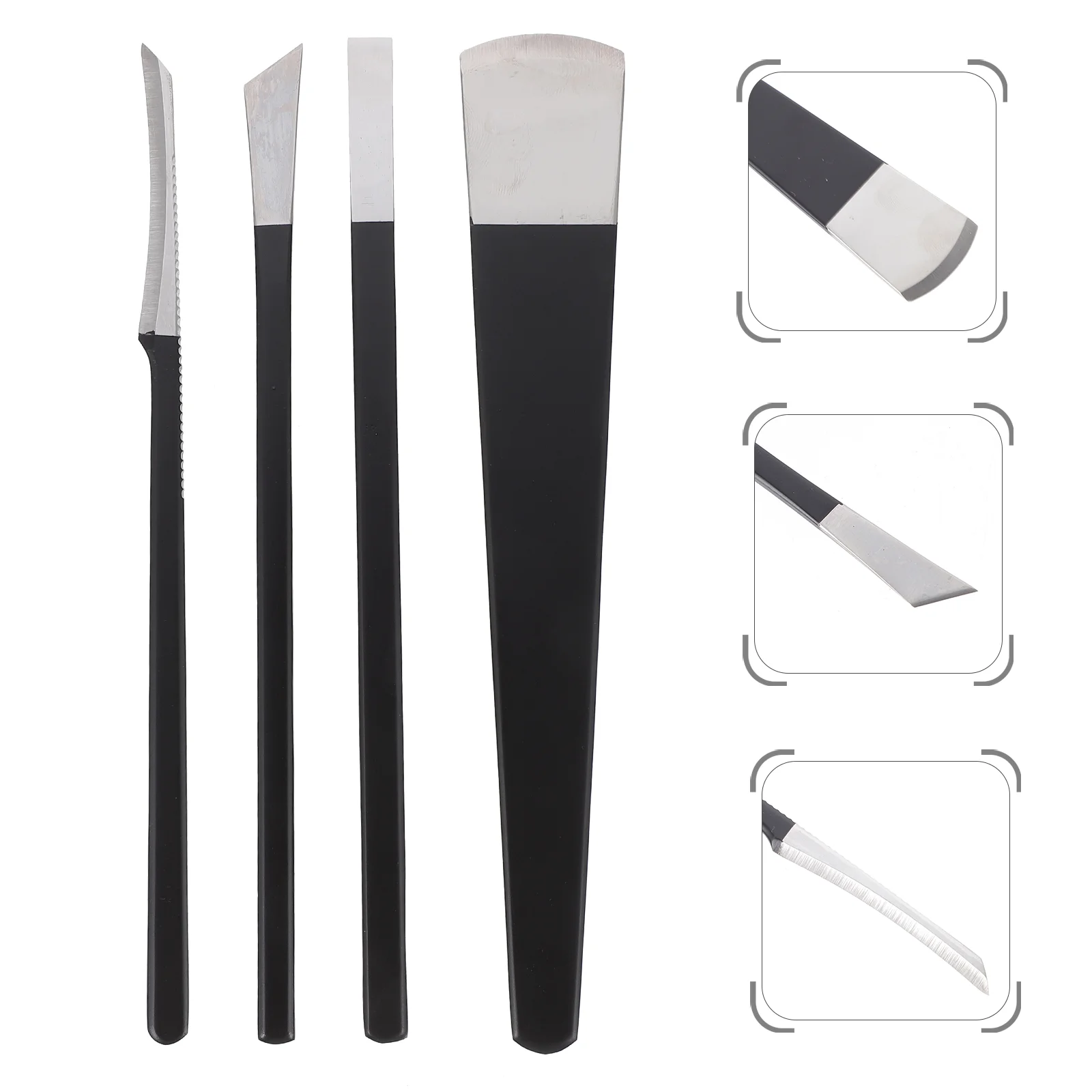 

4Pcs Stainless Steel Rustproof Ingrowing Nail Trimmers Manicure Tool Set (Black)