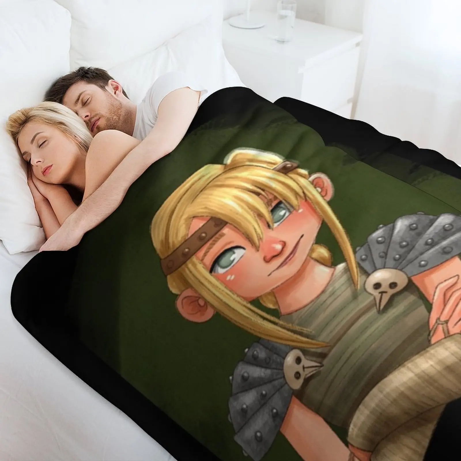 Фото Плед Astrid HTTYD, персонализированный подарок, дизайнерские пледы для диванов, мягкие пледы, милые декоративные покрывала для кроватей. №4