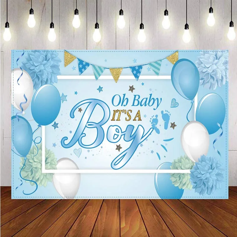 

Oh Baby It's a Boy Backdrop Baby Shower 1st Birthday Party Customized Photography Background For Photo Studio Props Banner