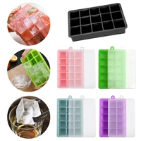 ice cube mold ice tray 1524 grid food grade silicone ice maker mold with lid homemade ice machine kitchen bar accessories