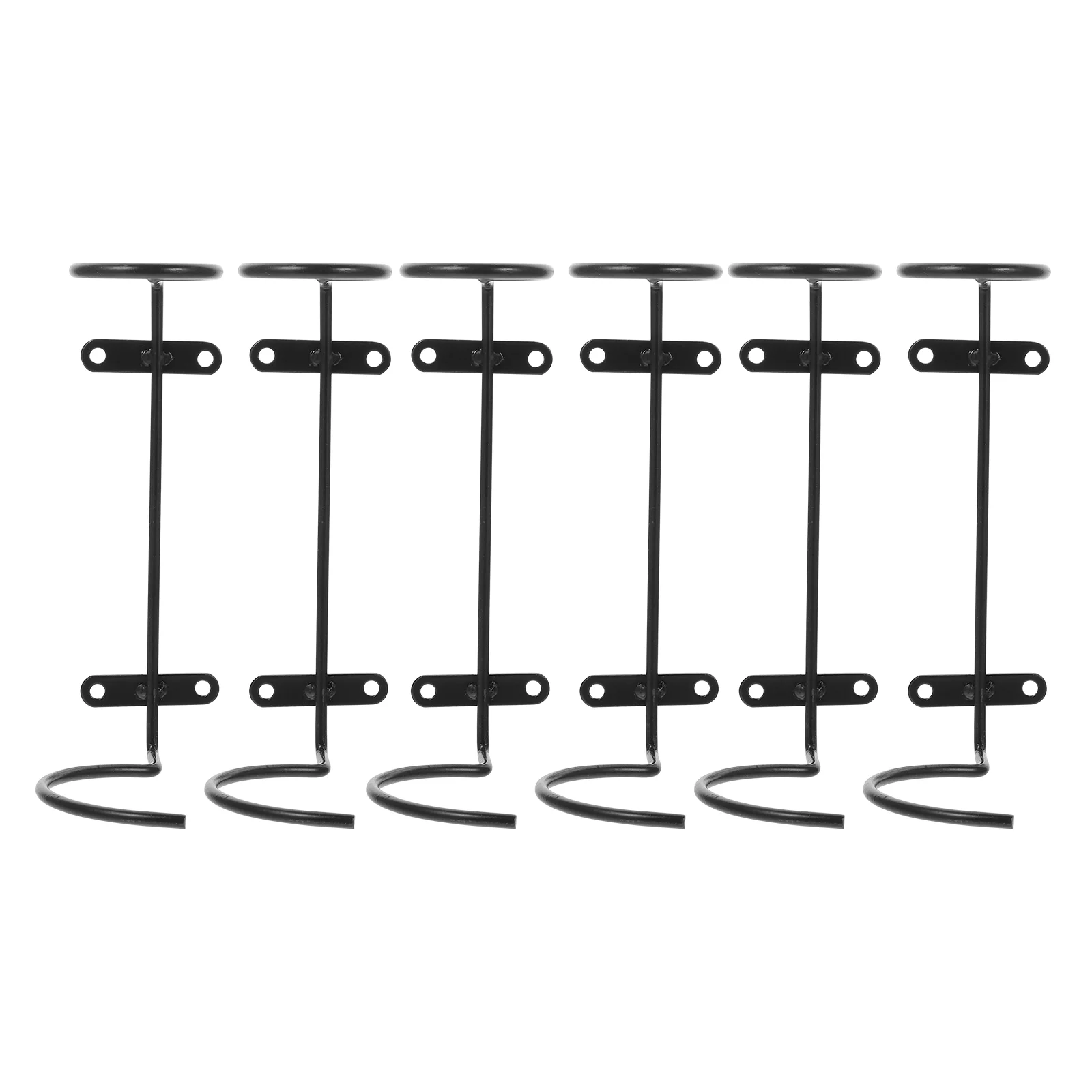 

6 Pcs Rack Red Holder Bar Shelf Wall Mounted Hanging Bottle Display Metal Racks Wooden
