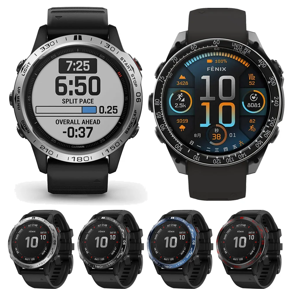 Фото Металлическое кольцо безеля, кольцо с рамкой для Garmin Fenix 7 7X 7S Tactix 8 51 мм Epix Pro 42/47 мм, защитный чехол для умных часов с защитой от царапин №1