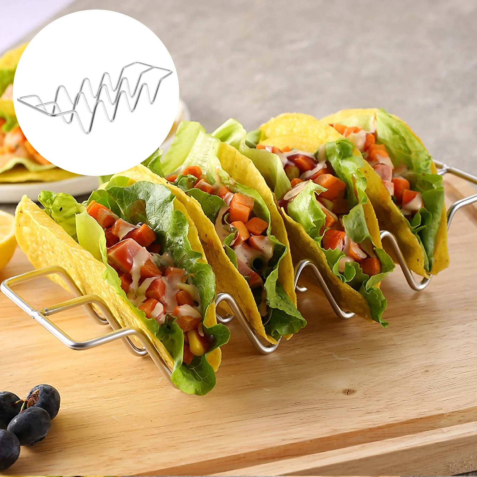 

Taco Holder Stand Steel Stainless Rack Tray Shellholders Mexican Plate Truck Racks Pancake Metal Home Stands Plates Wiredisplay