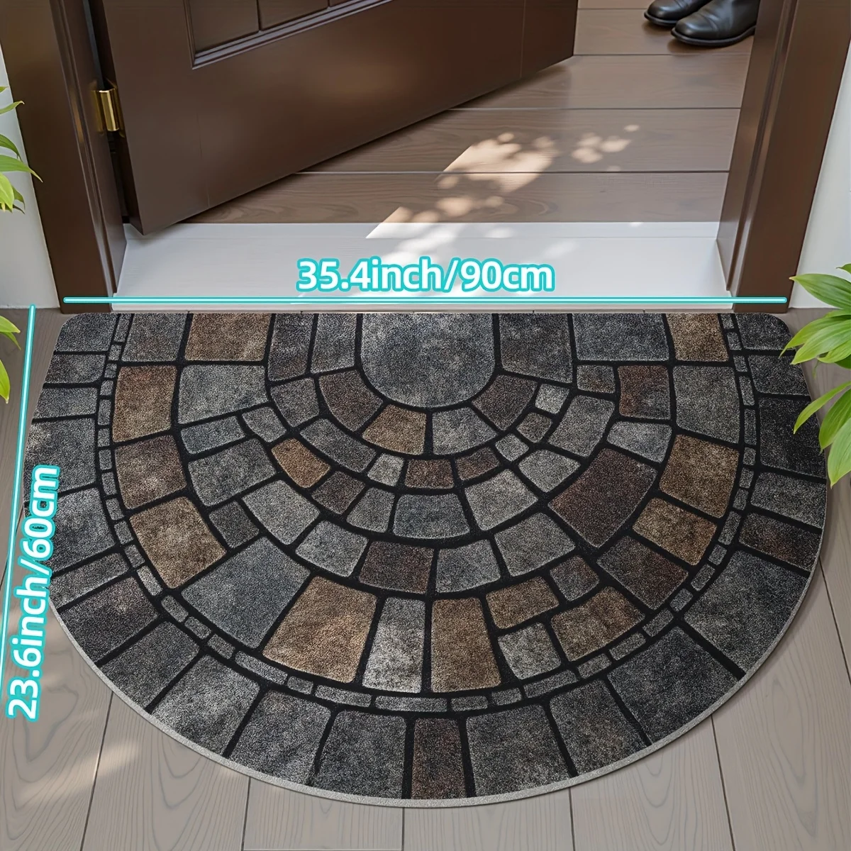 

Полукруглый коврик для входной двери из кристаллического флиса