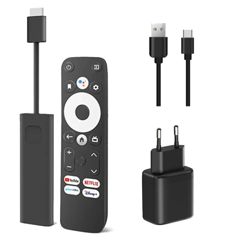 

4K Audio TV Dongle BT5.0 Smart Set Top Box Black GD1 TV Stick For Google Certified Android 11 EU Plug