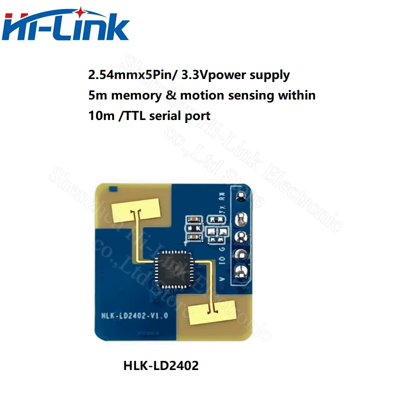 Фото Hi-Link Новый 24G миллиметровый радарный сенсорный модуль LD2402 стационарный микро-датчик человеческого тела TTL последовательная связь №2