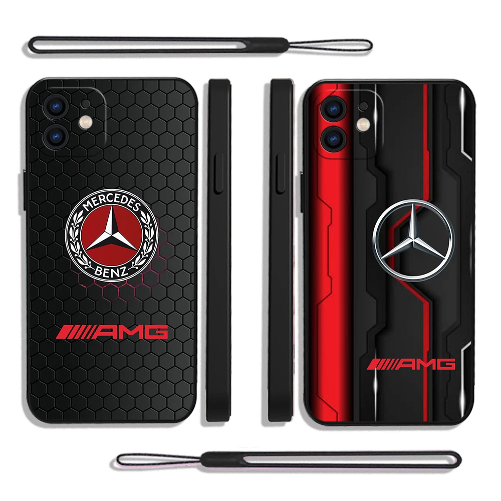 

Mercedess A-AMG Phone Case For Samsung Galaxy S23 S22 S21 S20 Ultra Plus FE S10 4G S9 S10E Note 20 10 9 Plus With Lanyard Cover