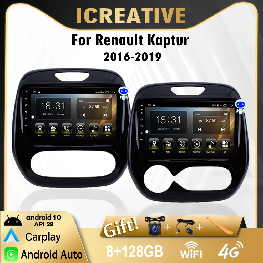 

Auto Android 10 CarPlay 1280*720P For Renault Kaptur Captur 2016-2019 QLED 4G 360 IPS DSP 48EQ DTS NO 2din DVD Unit HU