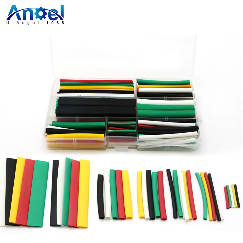 

140pcs Heat Shrink Tube Wrap Kit Insulation Sleeving Polyolefin 2: 1 Shrinkable 7 Sizes for DIY Toys / Data Cable Protection