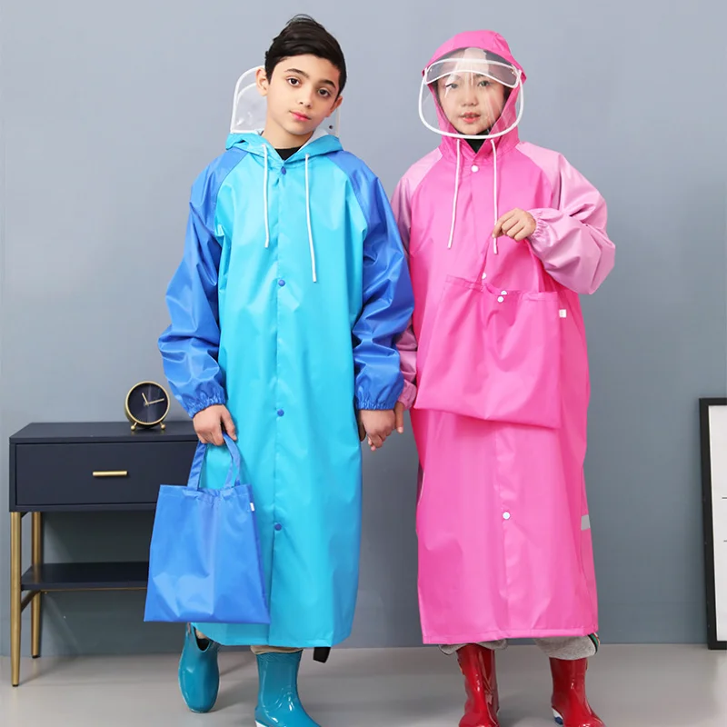 Waterproof Anti-scratch Cap Rope Design Long Hooded Rain Coat For Outdoor Hiking Travel Fishing Climbing