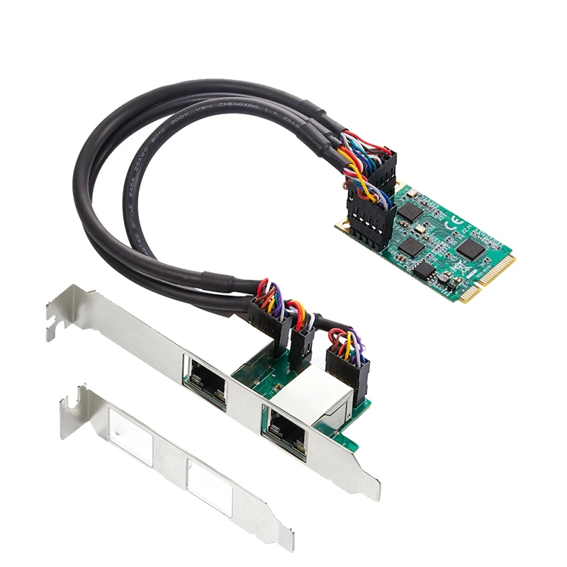 

Сетевая карта Mini Pcie на RJ45, 2,5 ГГц, два порта, 2500 Мбит/с, Mini PCI Express, NIC Lan-карта для чипсета Realtek 8125B