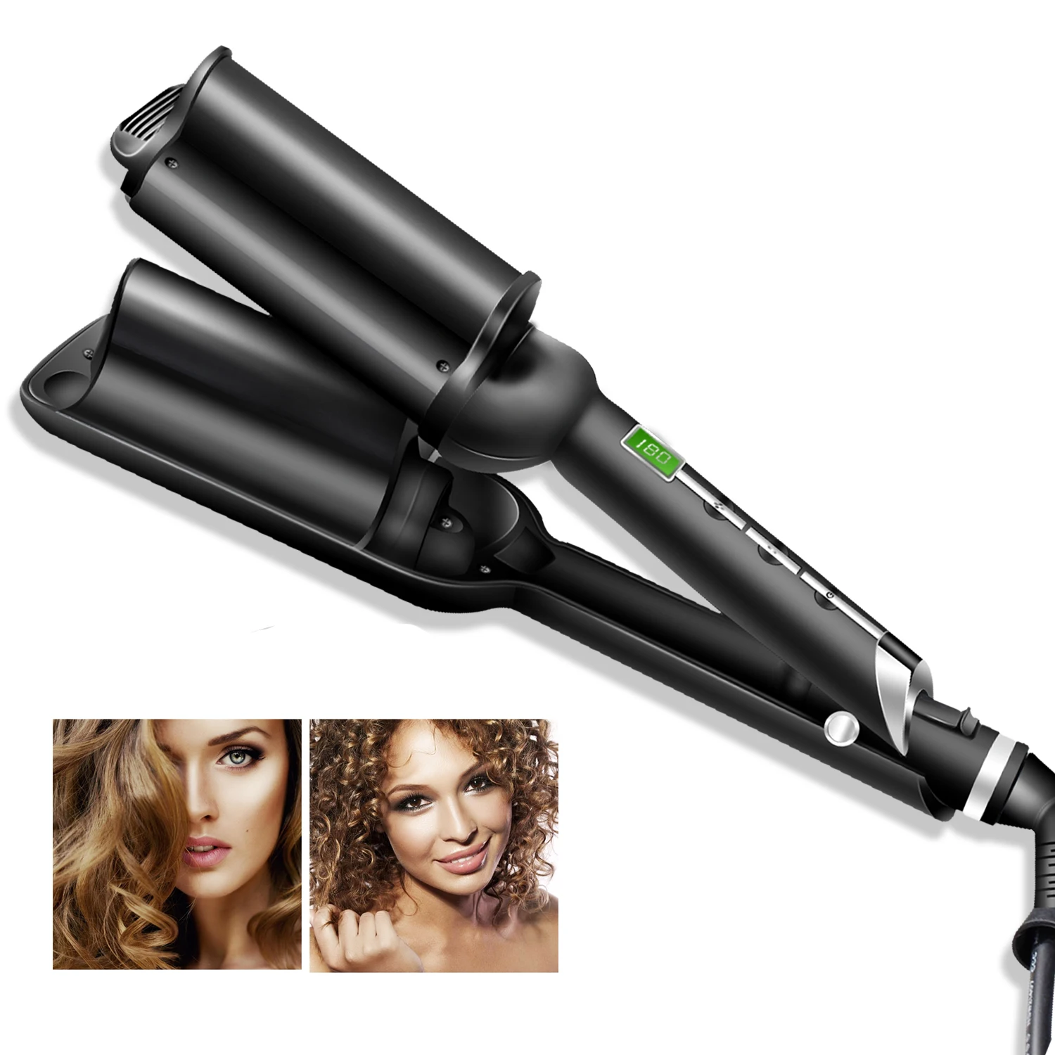 

Hair Curling Irons Deep Wave Three-tube Curler 32MM Pro Hair Curling Iron For Salon & Home Ceramic Curling Wand Curl Bar