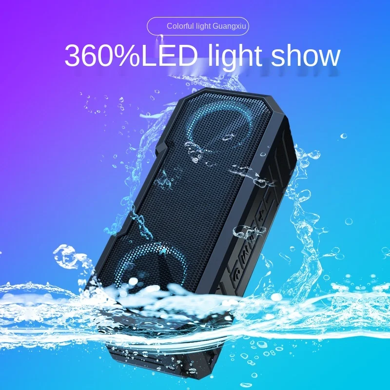 

Новая беспроводная bluetooth-Колонка IPX7, водонепроницаемая, Hi-Fi, цветная, светоизлучающая, для улицы, портативная, с зарядным устройством, сабвуф...