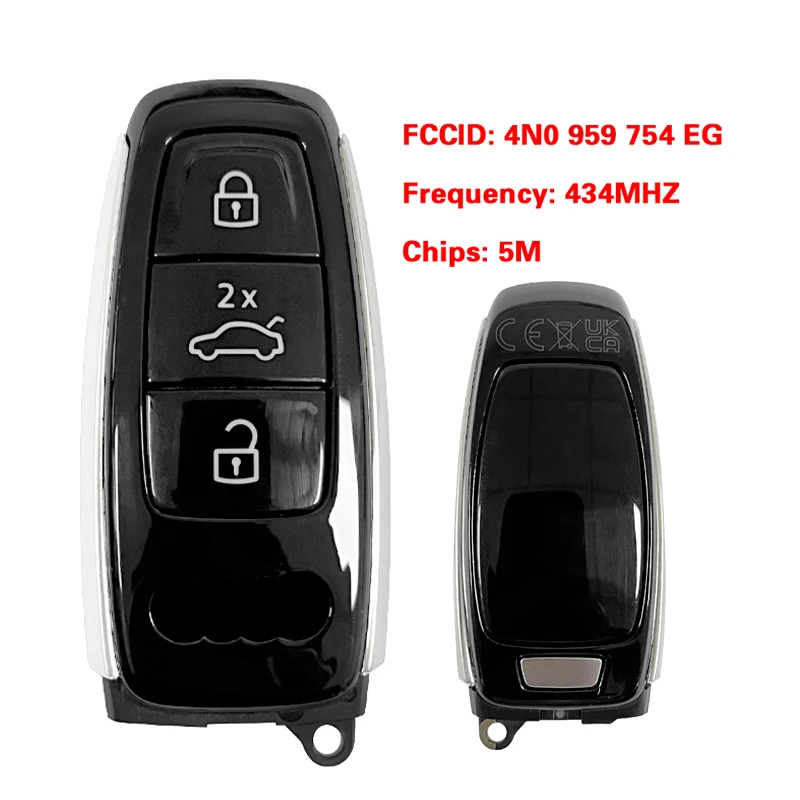 

CN 008106 Оригинальный 3-кнопочный чип 434 МГц 5M Smart Keyless Go FCC ID 4N0 959 754 EG для A-UDI A6 C8 4K A8 D5 4N Q7 4M