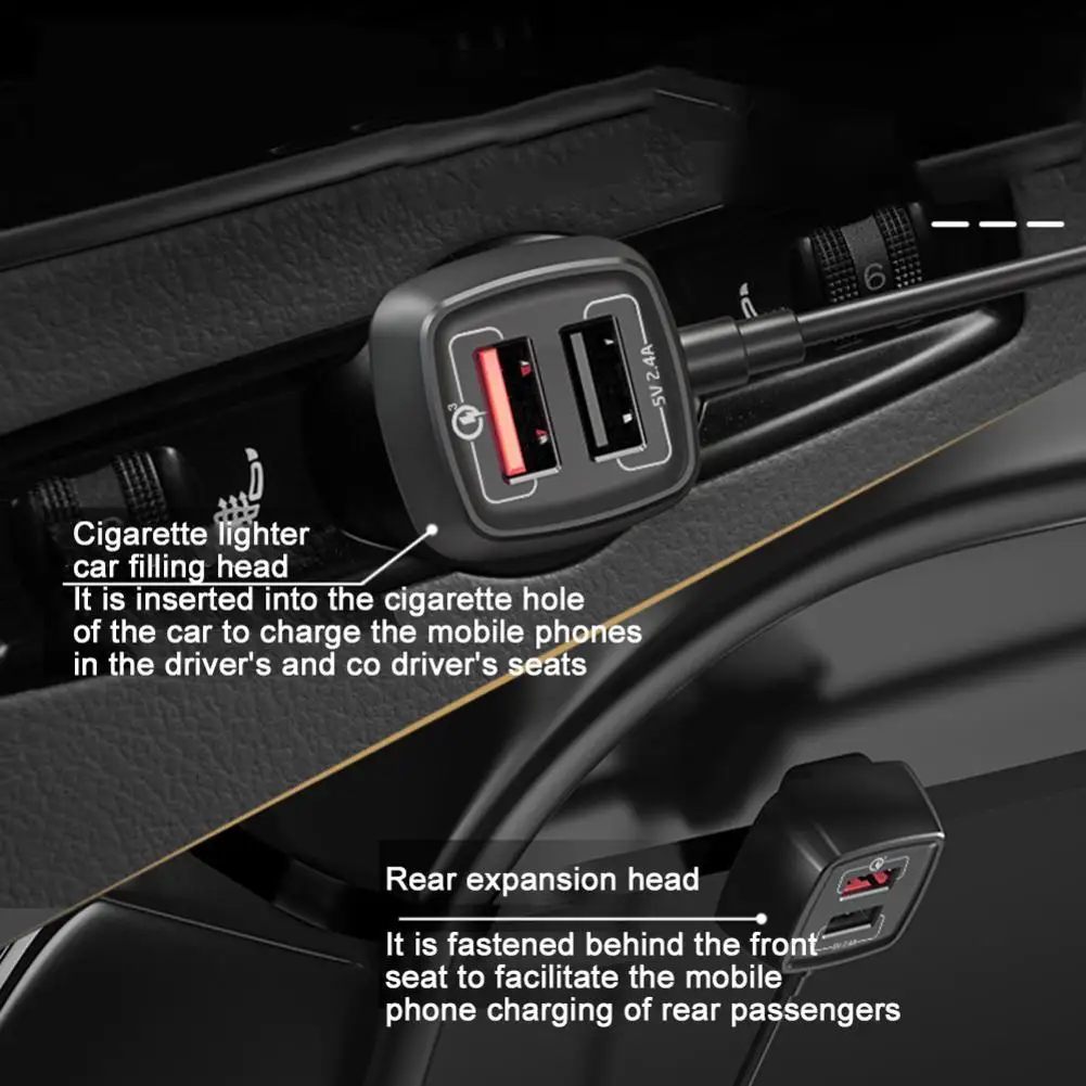 Автомобильное зарядное устройство с 4 USB-портами QC 3 0 кабель 1 5 м - купить по
