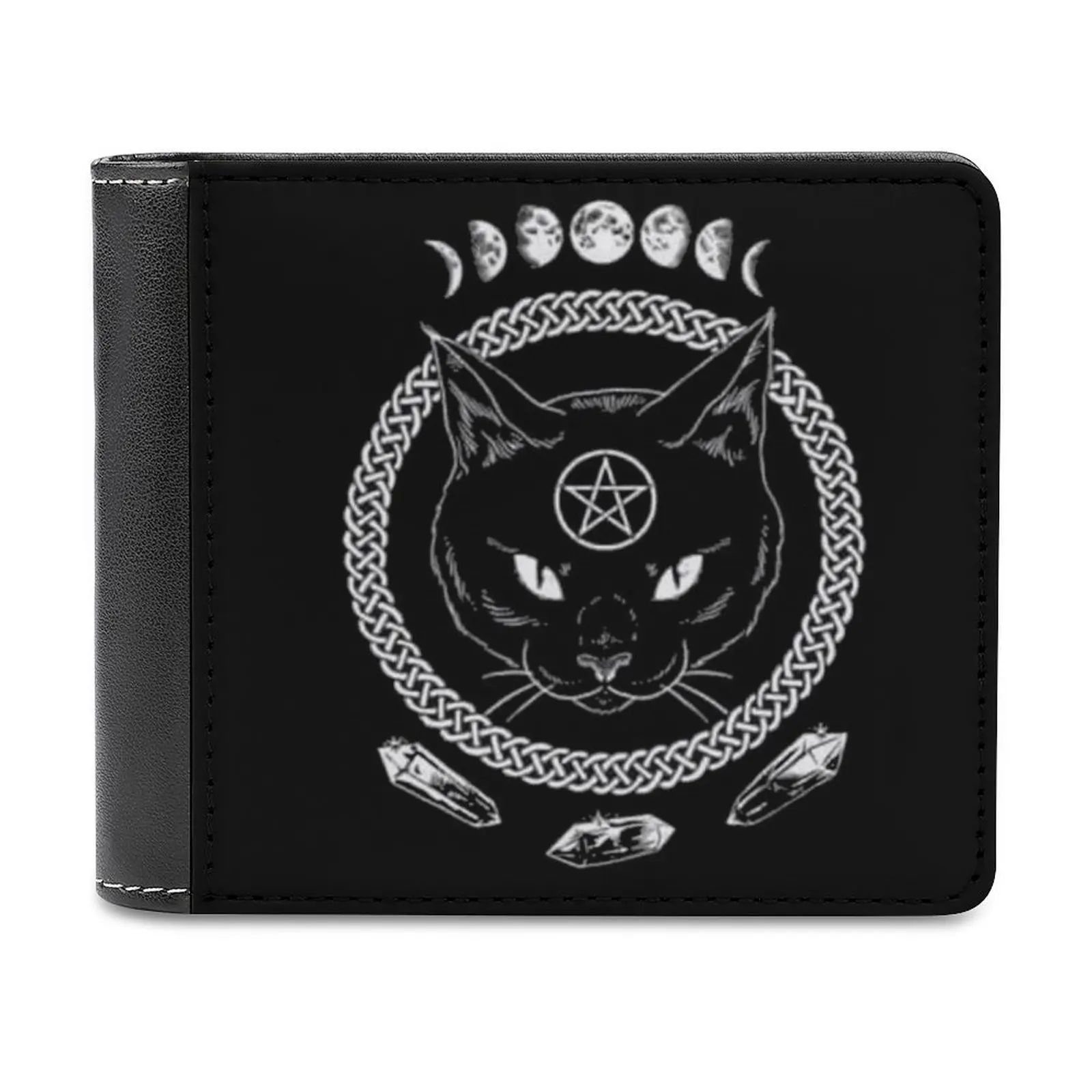 

Wiccan Goddess Men's Wallet Pattern Leather Men's Short Wallet Multi-Card Wallet Fashion Purse Triple Goddess Wiccan Wicca