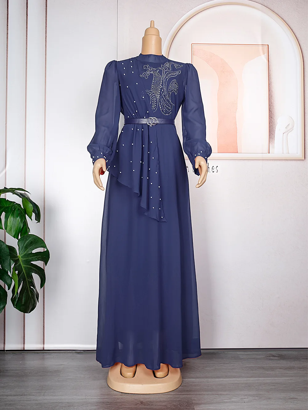 Ramadan Arabic Muslim Evening Party Long Dresses for Women Abaya Dubai Kaftan African Chiffon Maxi Dress Turkey Islam Clothing