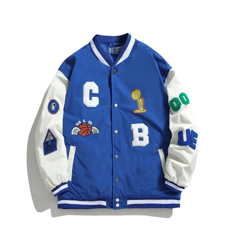 

Baseball Uniform Coat Men Tide Brand New Men's American Sports Jacket Cotton Couples Patchwork Color Winter Coats