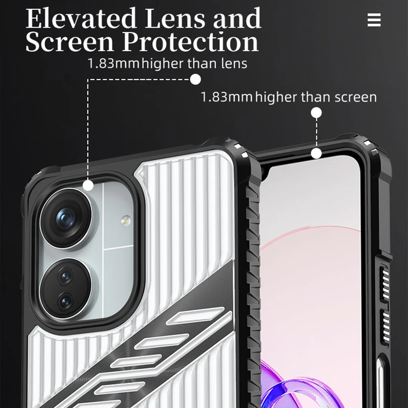 KEYSION противоударный чехол с подушкой безопасности для Redmi 13C 4G 5G прозрачный ПК +