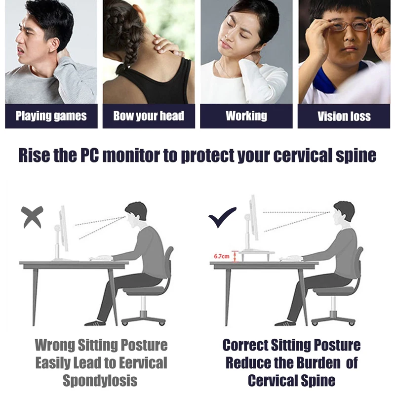 Подставка для монитора ПК деревянный Настольный органайзер компьютера и